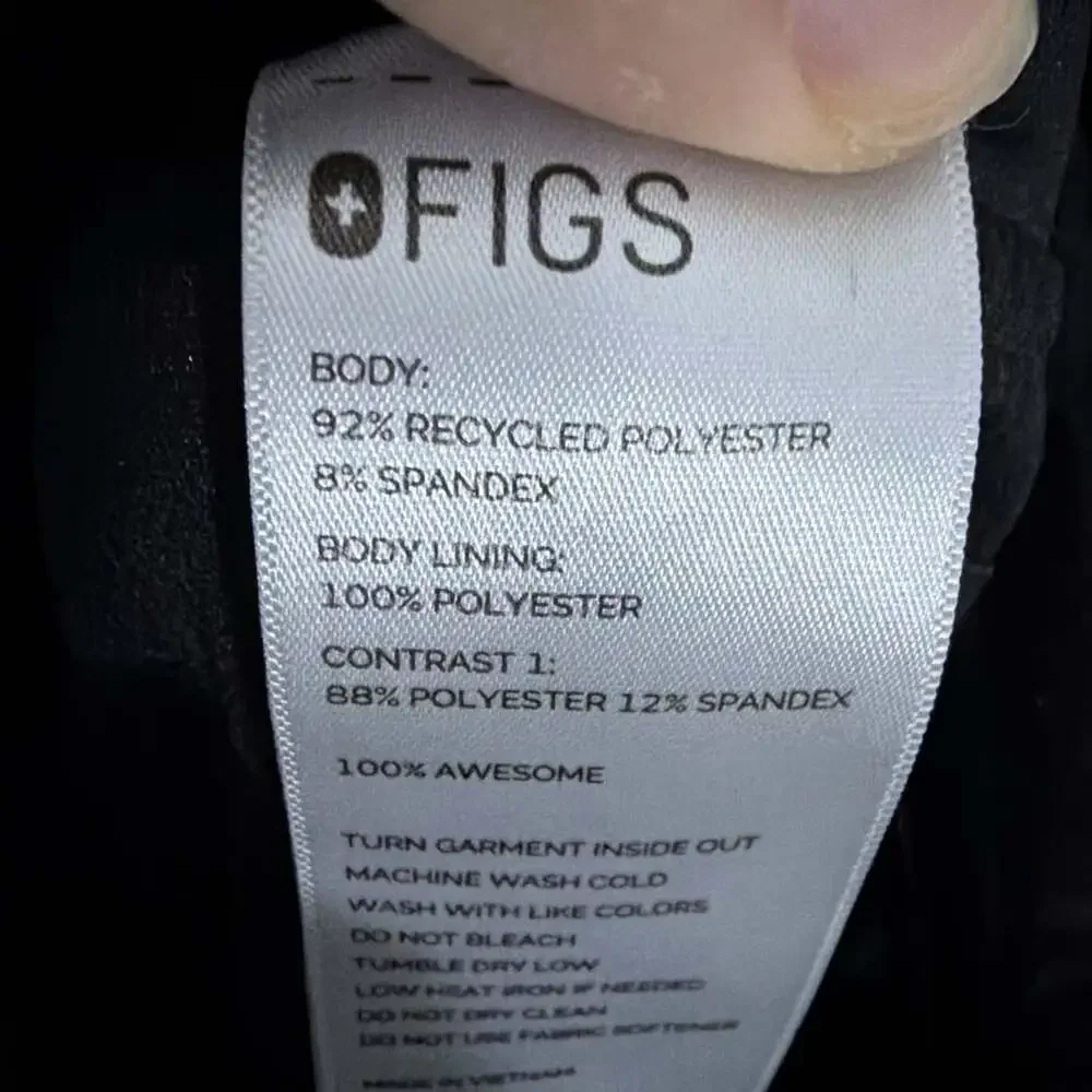 Figs Women’s Size XS/P Black High Waisted Skinny Yola Scrub Lined Pants